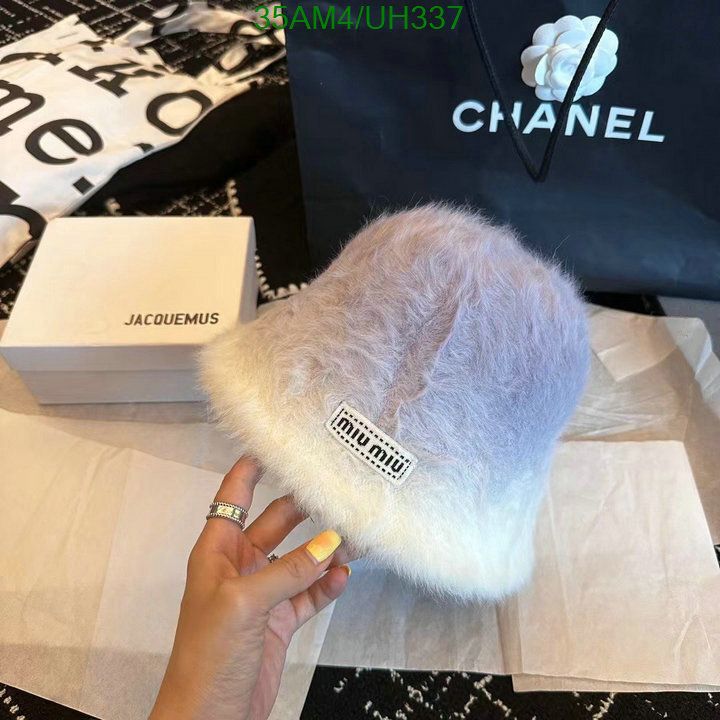 Yupoo miumiu hat bucket beige stripe UH337