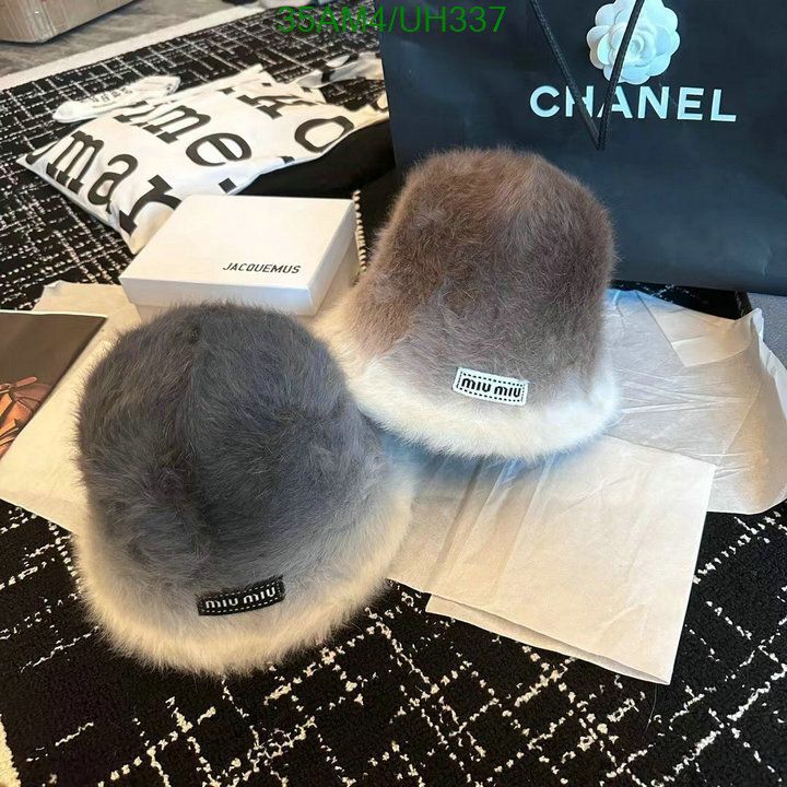 Yupoo miumiu hat bucket beige stripe UH337