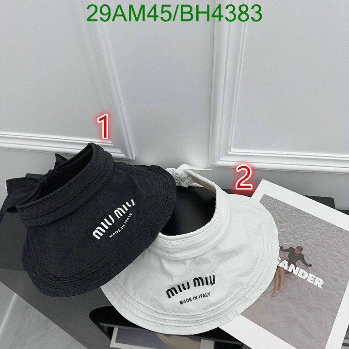 Yupoo miumiu hat bucket black logo BH4383