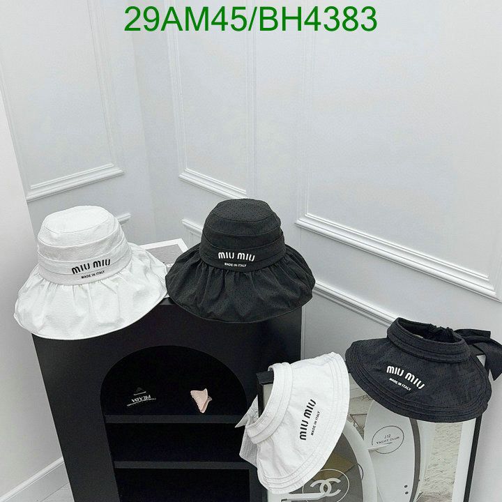 Yupoo miumiu hat bucket black logo BH4383