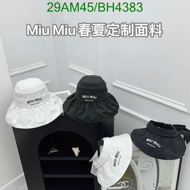 Yupoo miumiu hat bucket black logo BH4383