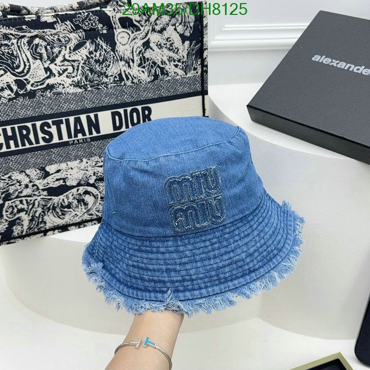 Yupoo miumiu hat bucket blue frayed DH8125