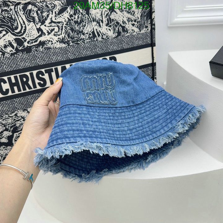Yupoo miumiu hat bucket blue frayed DH8125