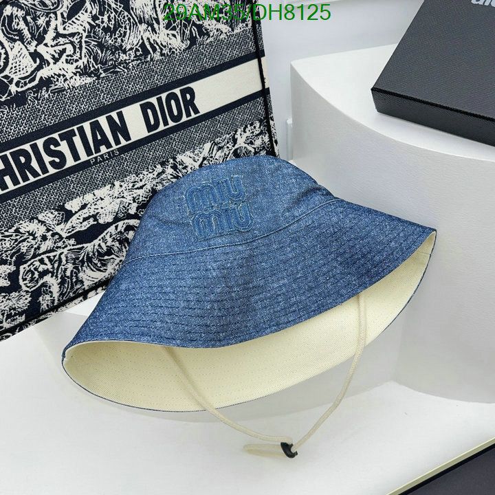 Yupoo miumiu hat bucket blue frayed DH8125
