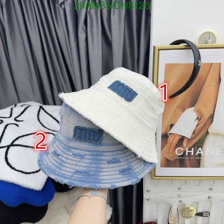 Yupoo miumiu hat bucket white square patch DH8126