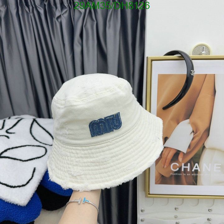 Yupoo miumiu hat bucket white square patch DH8126