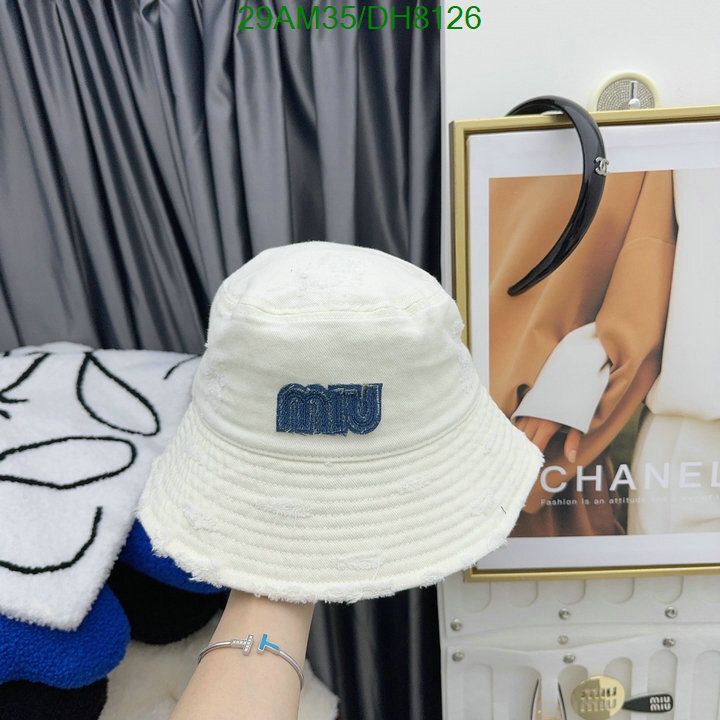 Yupoo miumiu hat bucket white square patch DH8126