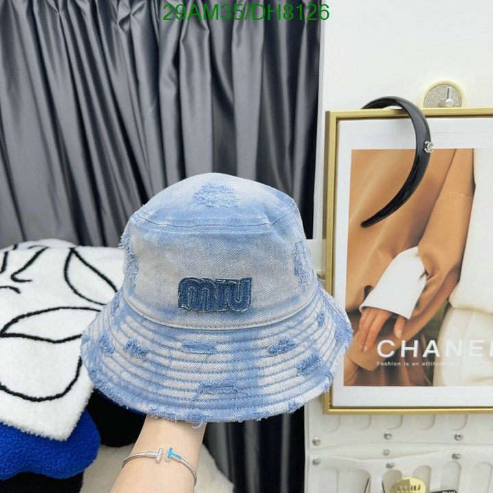 Yupoo miumiu hat bucket white square patch DH8126