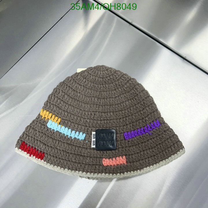Yupoo miumiu hat crochet gray colorblock bucket QH8049