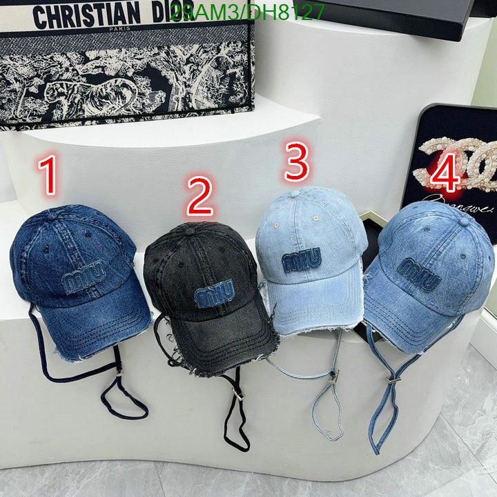 Yupoo miumiu hat distressed blue denim adjustable DH8127