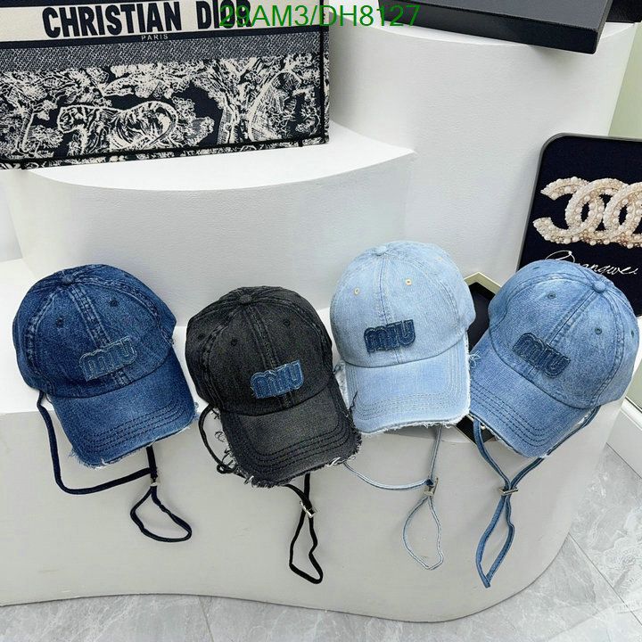 Yupoo miumiu hat distressed blue denim adjustable DH8127