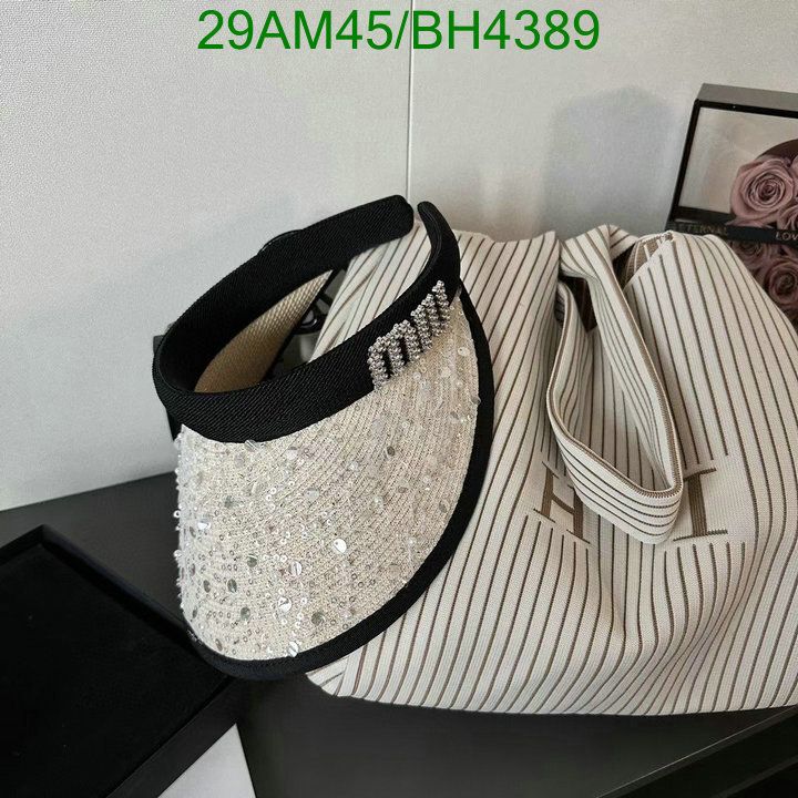 Yupoo miumiu hat visor black rhinestone BH4389