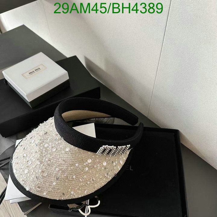 Yupoo miumiu hat visor black rhinestone BH4389