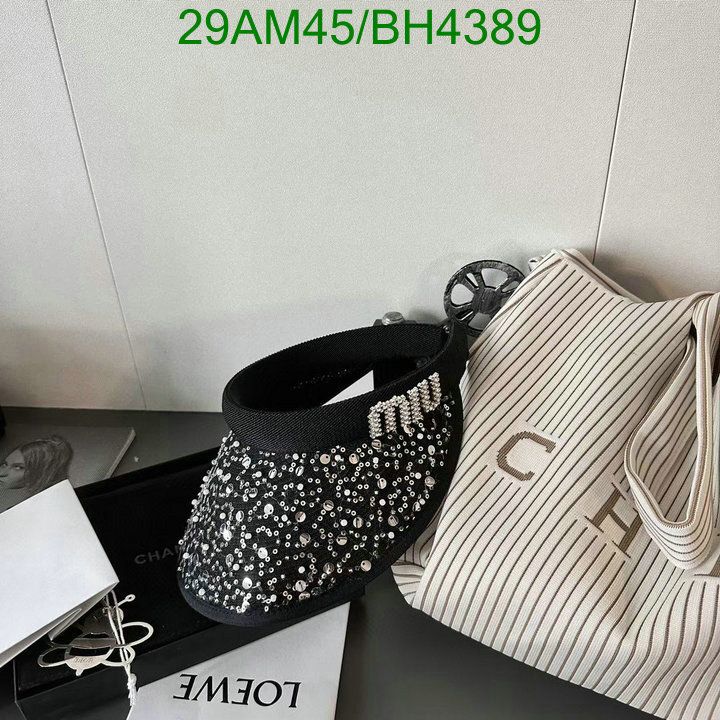 Yupoo miumiu hat visor black rhinestone BH4389