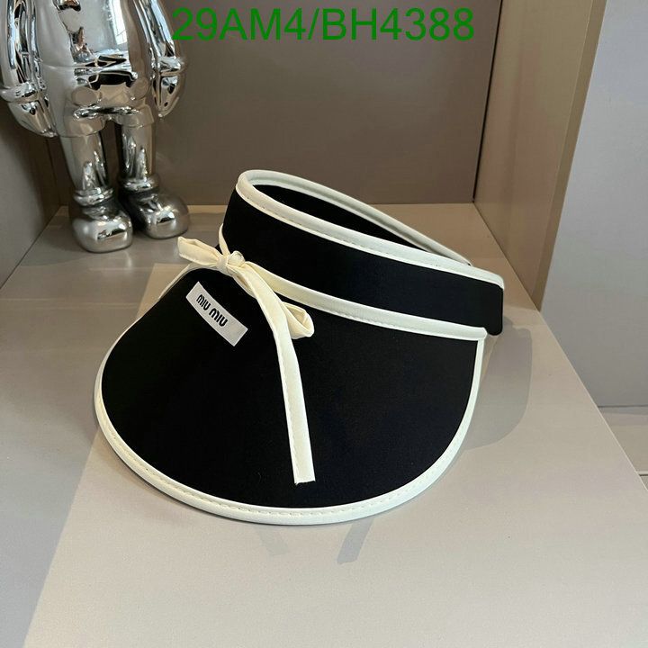 Yupoo miumiu hat visor black white stripe BH4388