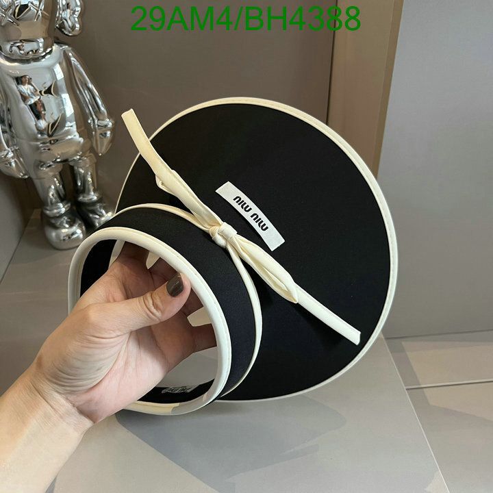 Yupoo miumiu hat visor black white stripe BH4388