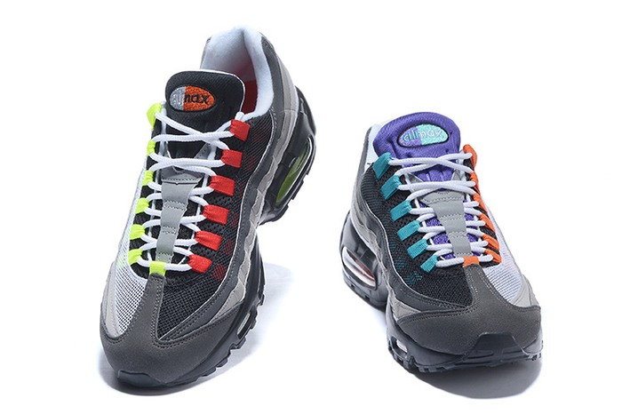 Nike Air Max 95 OG QS “BLACK∕SAFETY ORANGE∕VOLT”彩虹带 810374 078 36 46(2AEC)