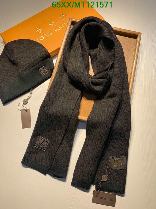 Yupoo LV scarf hat set Brown 001