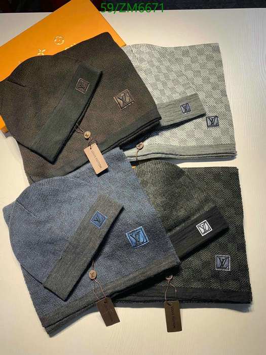 Yupoo LV scarf hat set Brown