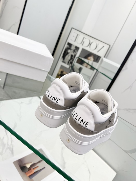 Celine Block Platform Lace up Sneakers Grey