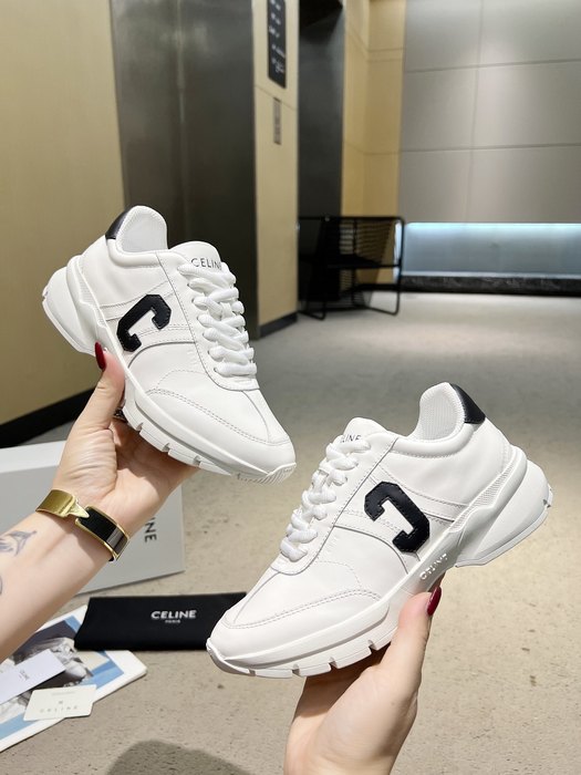 Celine Block Sneaker Chunky Leather White