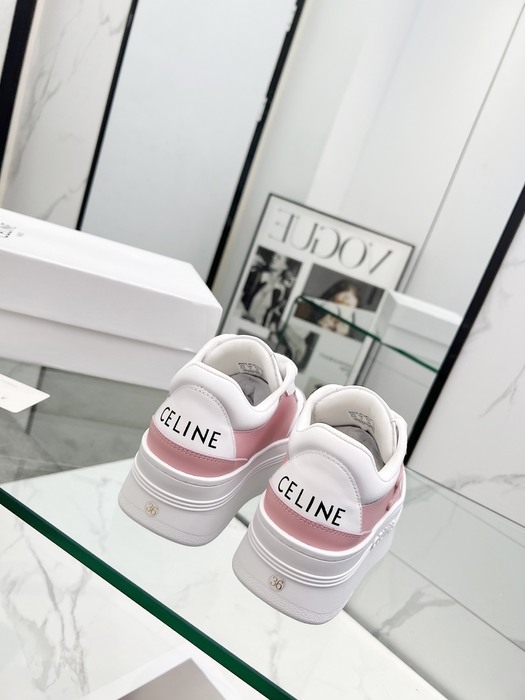 Celine Block Sneakers Platform Lace up White