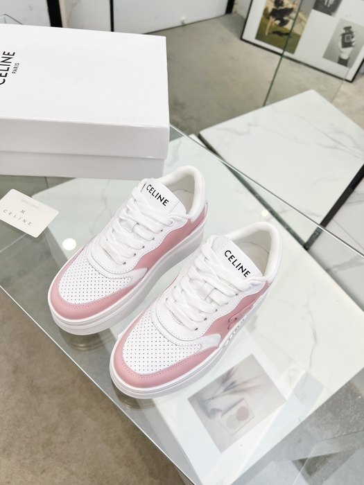 Celine Block Sneakers Platform Lace up White