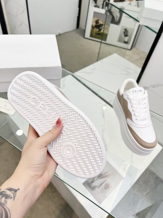 Celine Block Sneakers Platform Tan