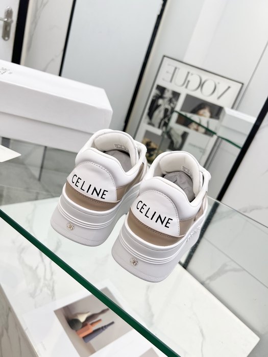 Celine Block Sneakers Platform Tan