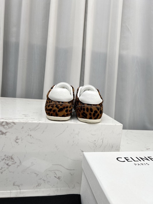 Celine Trainer Leopard Print Low Top Brown