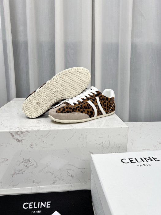 Celine Trainer Leopard Print Low Top Brown