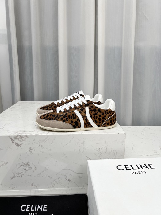 Celine Trainer Leopard Print Low Top Brown