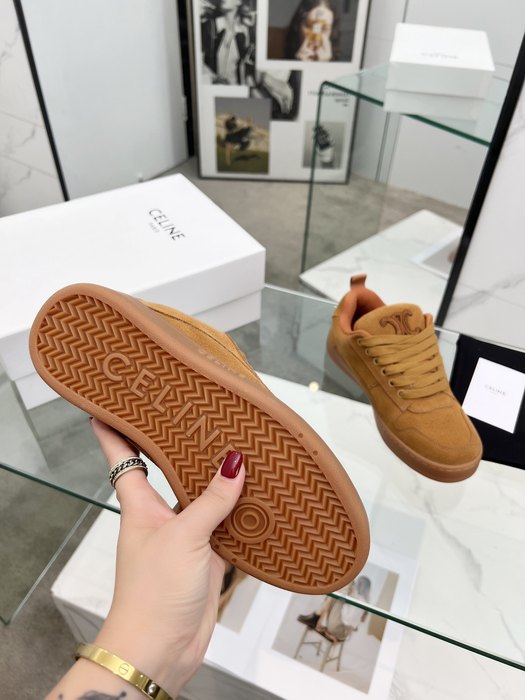 Celine Triomphe Suede Low Tan