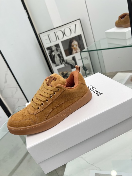 Celine Triomphe Suede Low Tan