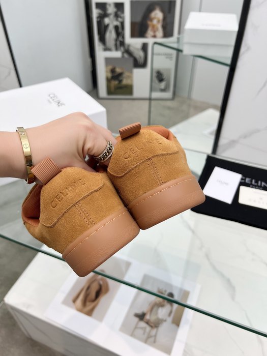Celine Triomphe Suede Low Tan