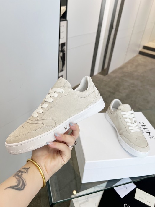 Celine Triomphe Suede Low White