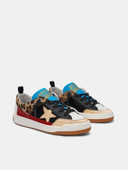 Yupoo sneakers in leopard print with gold star Black