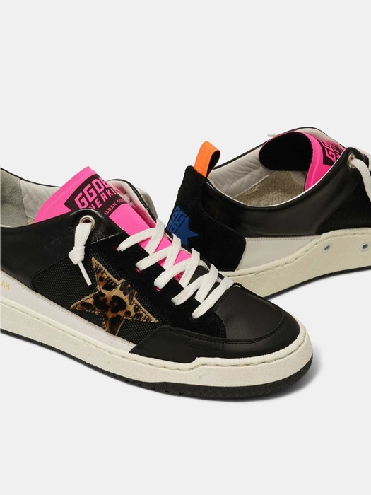 Yupoo sneakers with leopard print star Black