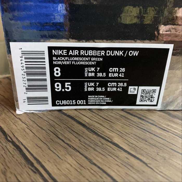 Air Rubber DunkOW OW CU6015 001 36 45