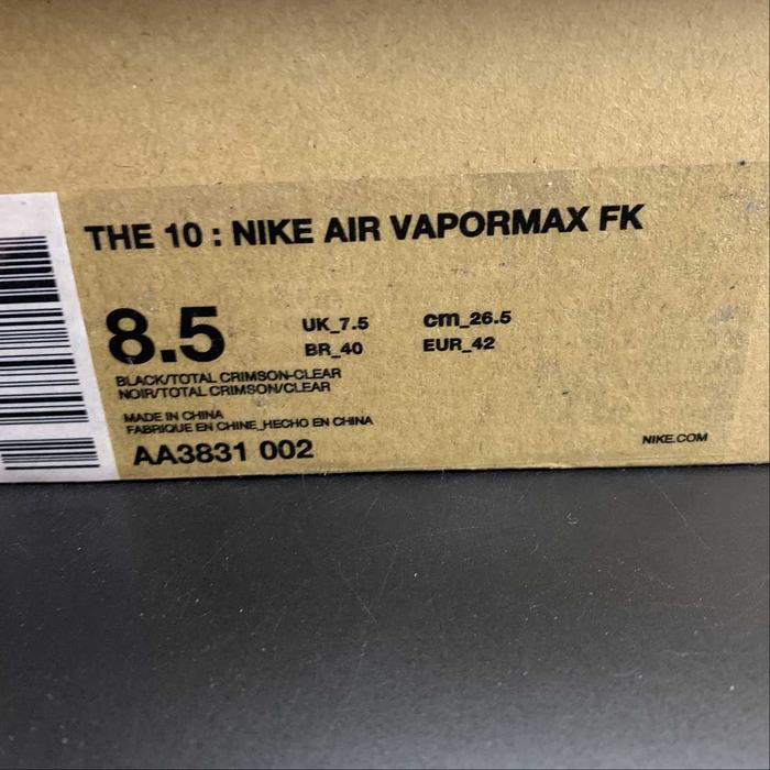THE 10 Air VaporMax FK 2018  OFF WHITE  AA3831 002  35.5 47.5
