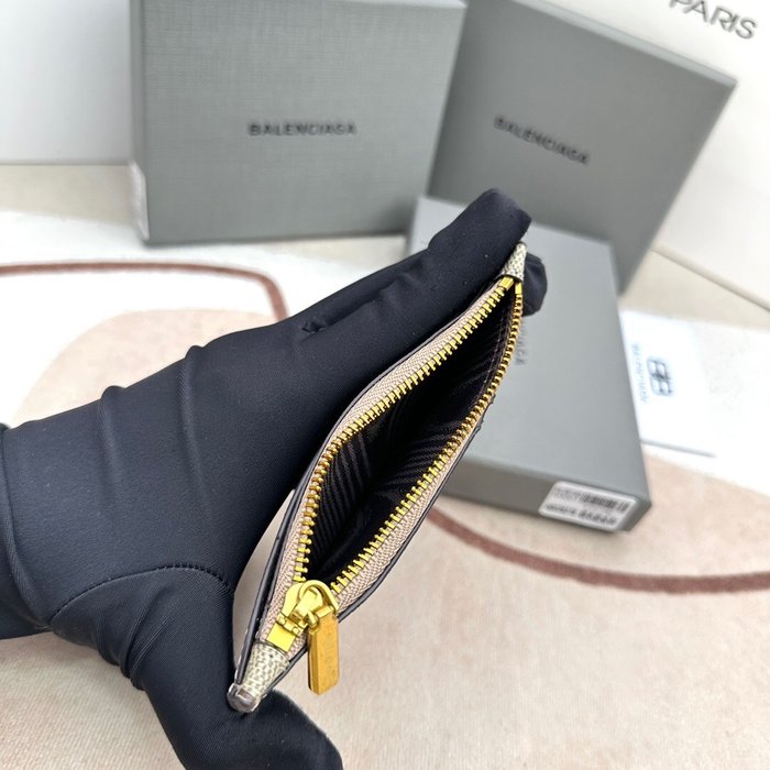 Card holder Balenciaga GG monogram with B logo Beige