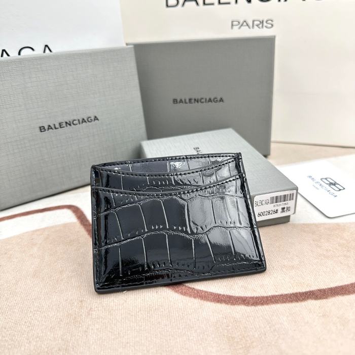 Card holder Balenciaga embossed leather Black