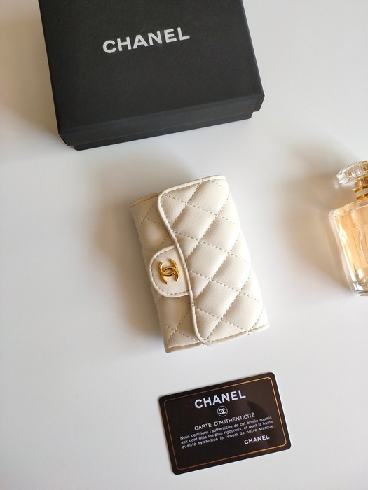 Card holder CHANEL classic flap card holder Beige Size 7.5x11.3x2.1cm 001