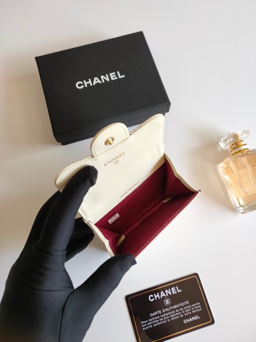 Card holder CHANEL classic flap Beige Size 7.5x11.3x2.1cm