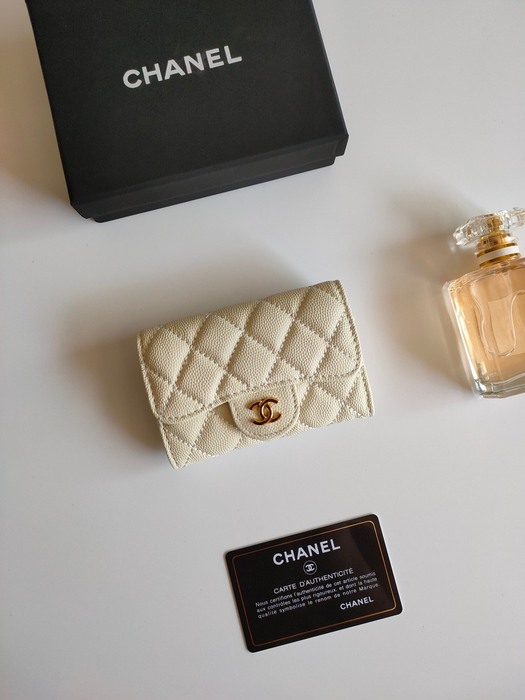 Card holder CHANEL classic flap Beige Size 7.5x11.3x2.1cm