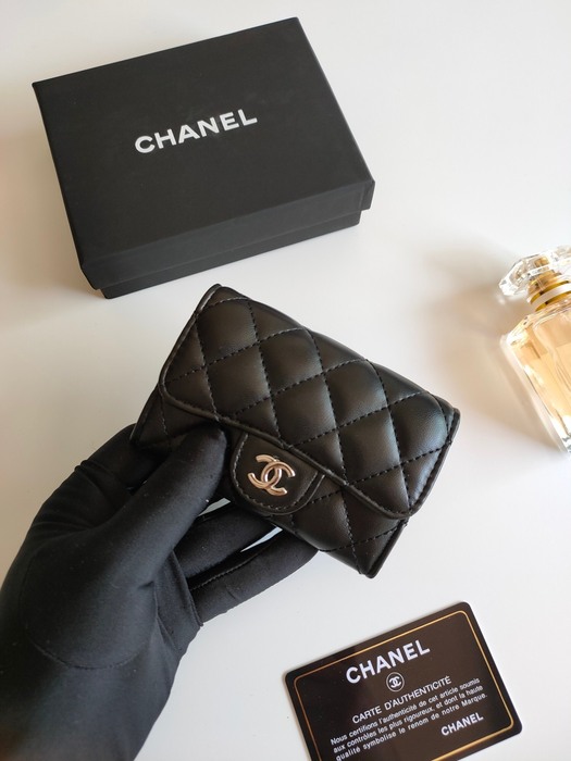 Card holder Chanel classic flap card holder Black Size 7.5x11.3x2.1cm 001
