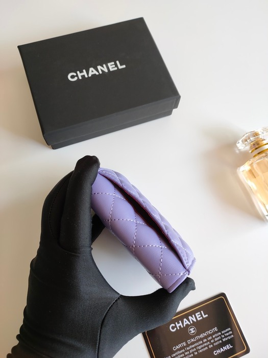 Card holder Chanel classic flap card holder White Size 7.5x11.3x2.1cm