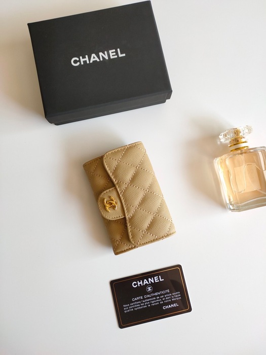 Card holder Chanel classic flap Beige Size 7.5x11.3x2.1cm 001
