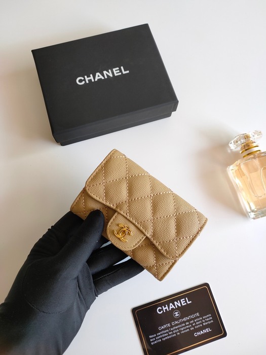 Card holder Chanel classic flap Beige Size 7.5x11.3x2.1cm 001