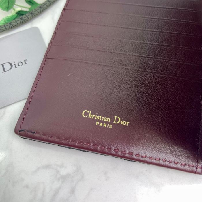 Card holder Christian Dior cannage quilt card holder Black Size 10x14cm